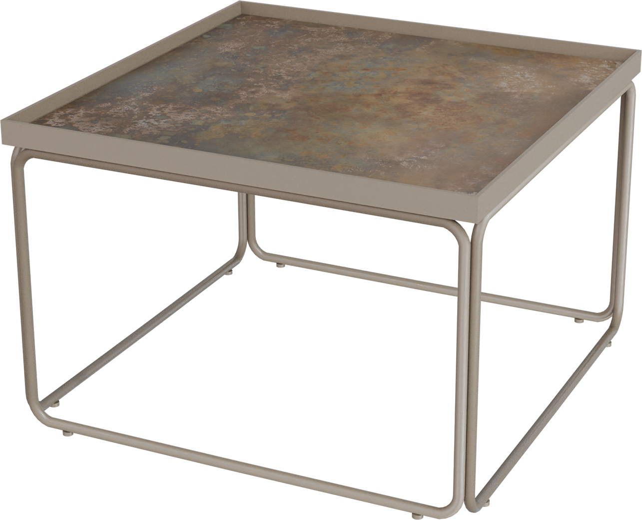 Masterliving Tables TABLE ROUNDED BEIGE TERRA SQUARE H.40CM
